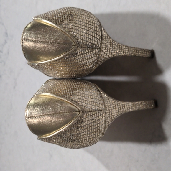 SAM EDELMAN ORELLO GOLD SHIMMER HIGH HEELS - Picture 4 of 10